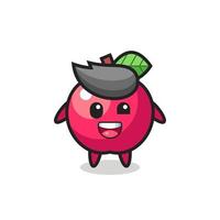 Ilustración de un personaje de manzana con poses incómodas. vector