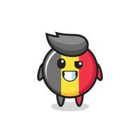 cute belgium flag badge mascot with an optimistic face vector