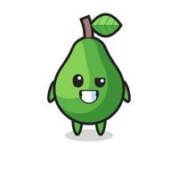 cute avocado mascot with an optimistic face vector