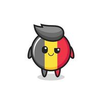 belgium flag badge cartoon with an arrogant expression vector