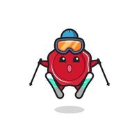 sealing wax mascot character as a ski player vector