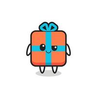 gift box cartoon with an arrogant expression vector