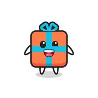 illustration of an gift box character with awkward poses vector