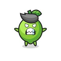 wrathful expression of the lime mascot character vector