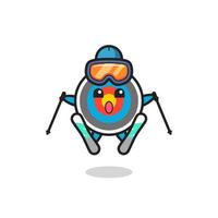 target archery mascot character as a ski player vector