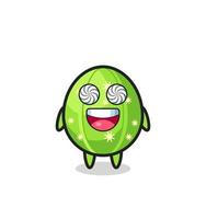 cute cactus character with hypnotized eyes vector