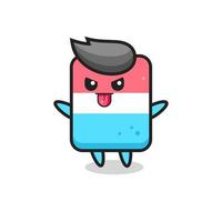 naughty eraser character in mocking pose vector