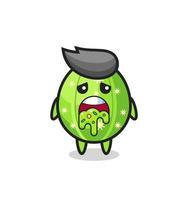 the cute cactus character with puke vector