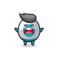 cute rocket mascot with a yawn expression vector