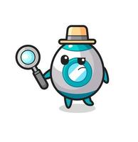 personaje de detective de cohetes está analizando un caso vector