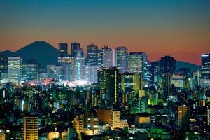 Silhouettes of Tokyo, Shinjuku subcenter and Mt. Fuji photo
