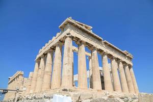 Templo del Partenón en la Acrópolis de Atenas, Grecia foto