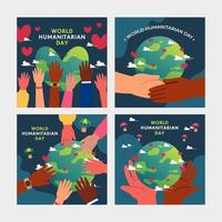 Set of Humanitarian Day Cards vector