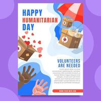 Celebrate Humanitarian Volunteers Day Poster vector