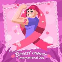 Celebrating Woman Pink Breast Cancer Day vector