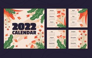 plantilla de calendario de naturaleza 2022 vector