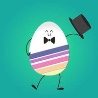 Happy easter with happy egg vector