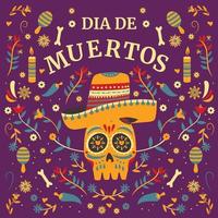 concepto de fondo del festival dia de los muertos vector