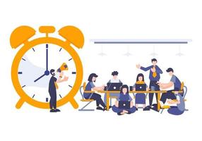 Flat people business concept of workers discussion and thinking vector