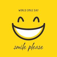 Feliz día mundial de la sonrisa saludo de ilustración de vector de banner
