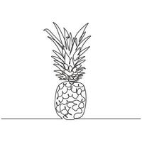 Pineapple continuous one line drawing vector minimalism design.