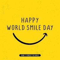 Happy world smile day banner vector illustration