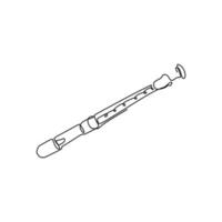 one continuous line drawing Recorders instrument vector