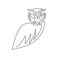 One line design silhouette of owl. hand drawn bird minimalism vector