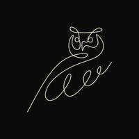 One line design silhouette of owl. hand drawn bird minimalism vector