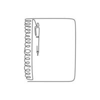 vector continuous one line drawing of Stack of books.