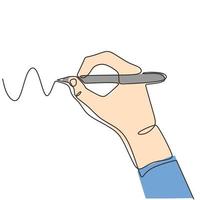 Hand writing one line drawing minimalism vector