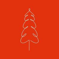 árbol de navidad dibujo continuo de una línea vector minimalista