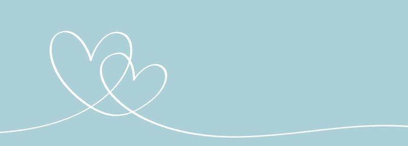 Romantic continuous line drawing of love sign with two heart embracing