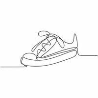 una línea de zapato de dibujo continuo de diseño minimalista. vector