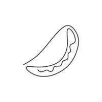 Continuous line drawing of Taco food minimalism vector