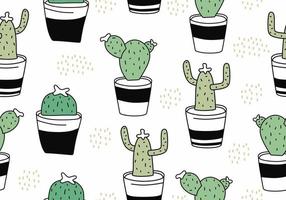 lindo cactus de patrones sin fisuras con tema botánico exótico. vector