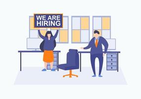 We are hiring vector. Concept of Head hunters. Finding new staff vector