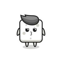 the bored expression of cute sugar cube characters vector