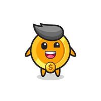 illustration of an dollar currency coin character with awkward poses vector