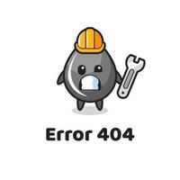 error 404 con la linda mascota de la gota de aceite vector