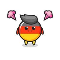 annoyed expression of the cute germany flag badge cartoon character vector