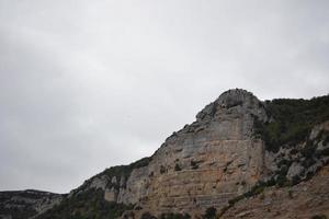 Mountain of rocks near the Monastery of Leyre photo