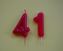 Red number candles for birthday photo