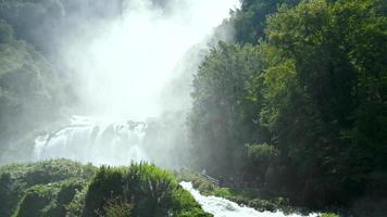 slow motion of the marmore waterfall video