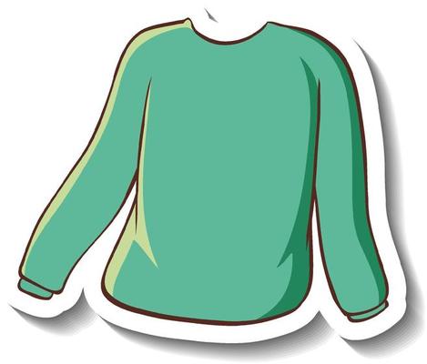 A sticker template with a green sweater isolated