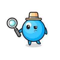 bubble gum detective character is analyzing a case vector