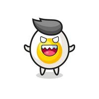 the mascot of the boiled egg with sceptical face vector