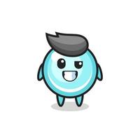 cute bubble mascot with an optimistic face vector