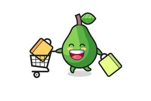 black Friday illustration with cute avocado mascot vector