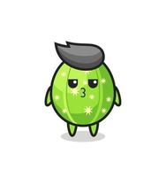 the bored expression of cute cactus characters vector